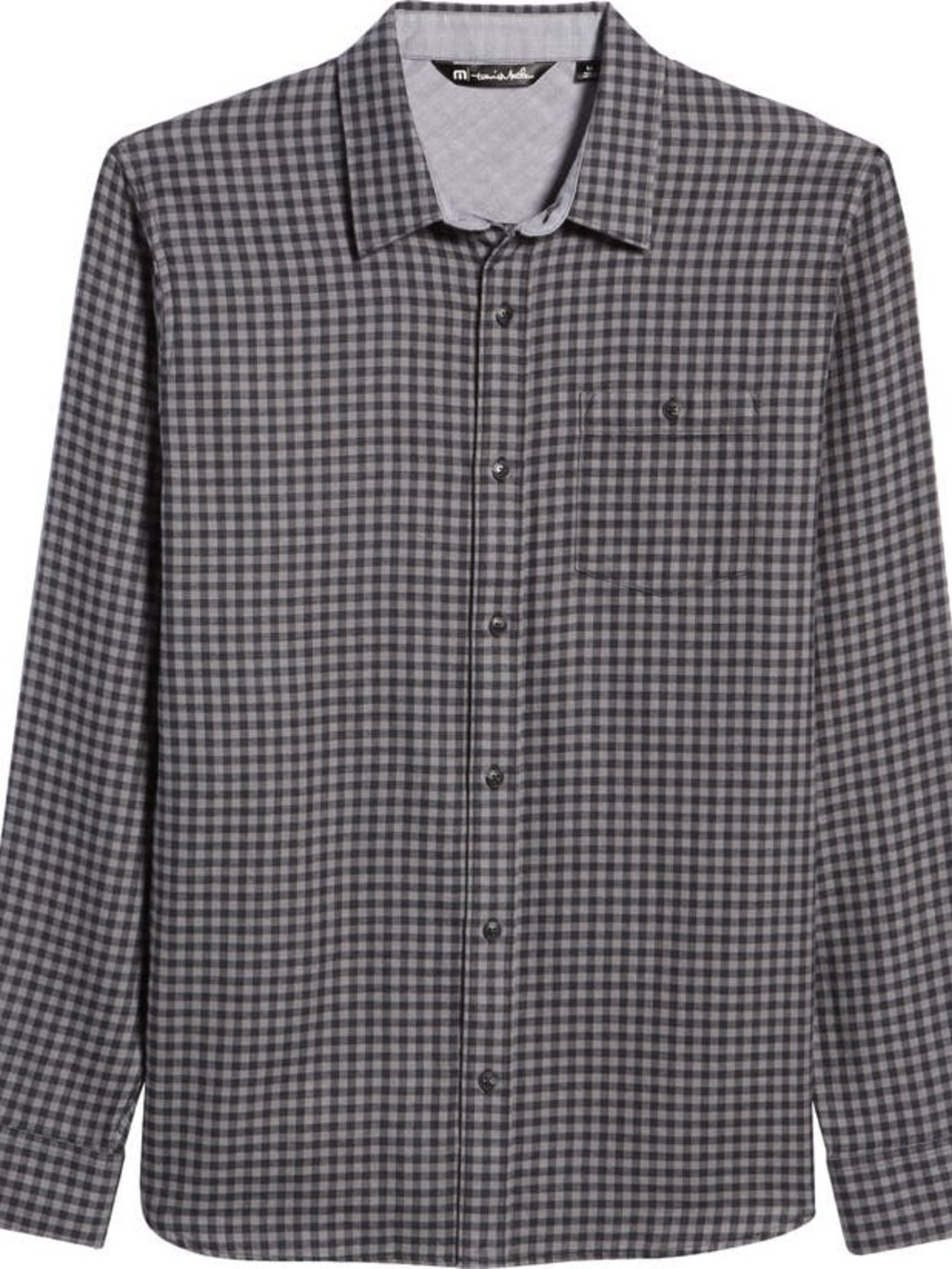 TravisMathew Gray Check Button Down Shirt Men’s Size XL
